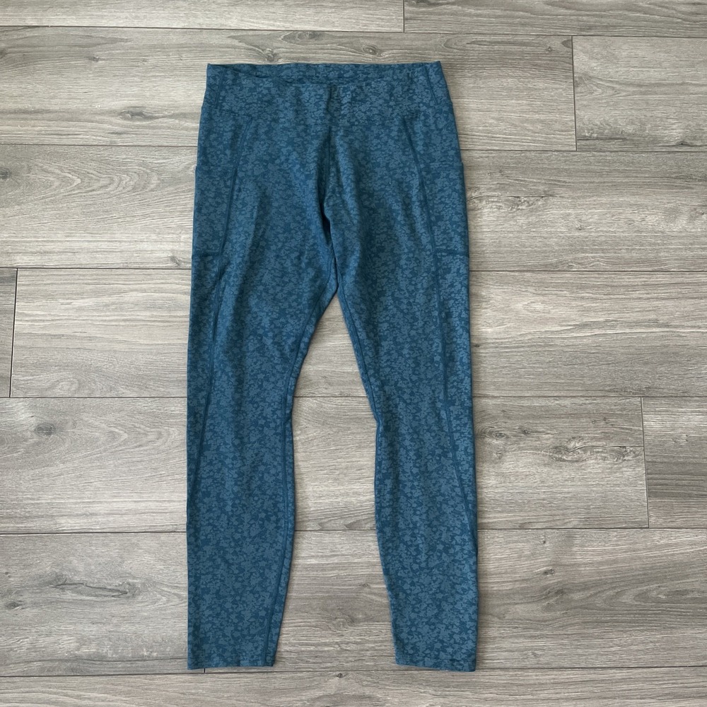 Pact Womens L Leggings Blue Green Athletic Compression